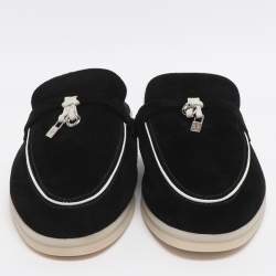 Pre Owned Loro Piana Summer Charms Walk Size 37 Black Suede Sandals