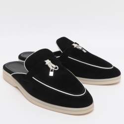 Pre Owned Loro Piana Summer Charms Walk Size 37 Black Suede Sandals