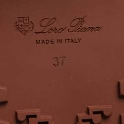 Pre Owned حذاء بوت لورو بيانا سويدي وفرو أسود طول ركبة مسطح مقاس 40