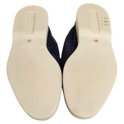 Pre Owned Loro Piana Navy Blue Suede Slip On Loafers Size 37.5