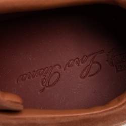 Pre Owned Loro Piana Tan Suede Low Top Nuages Sneakers Size 38.5