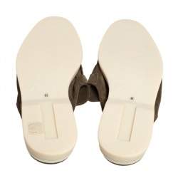 Pre Owned Loro Piana Green Suede Summer Charms Walk Mule Flats Size 41