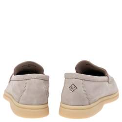 Pre Owned Loro Piana Off White Suede Summer Charms Walk Moccasin Size 36