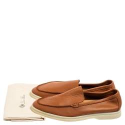 Pre Owned Loro Piana Tan Leather Summer Walk Loafers Size 39