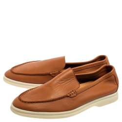 Pre Owned Loro Piana Tan Leather Summer Walk Loafers Size 39