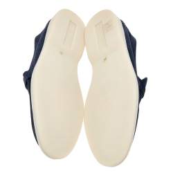 Pre Owned Loro Piana Navy Blue Suede Summer Charms Walk Slip On Loafers Size 38