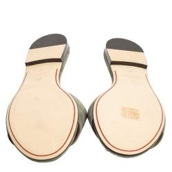Loro Piana Green Suede Summer Charms Flat Slides Size 40