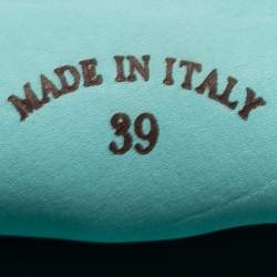 Pre Owned Loro Piana Torquise Blue Suede Babouche Charms Mules Size 39