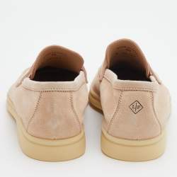 Pre Owned Loro Piana Beige Suede Summer Charms Walk Loafers Size 38