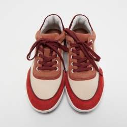 Pre Owned Loro Piana Multicolored Suede Play Low Top Sneakers  Size 37