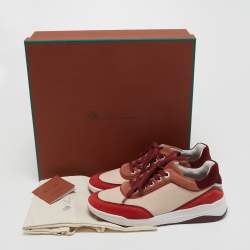 Pre Owned Loro Piana Multicolored Suede Play Low Top Sneakers  Size 37