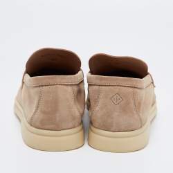 Pre Owned Loro Piana Beige Suede Summer Charms Walk Slip on Loafers Size 40
