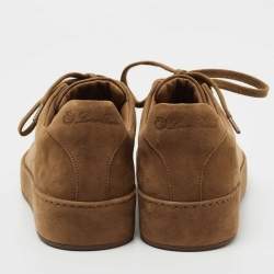Pre Owned Loro Piana Brown Suede Nuages Low Top Sneakers Size 38.5