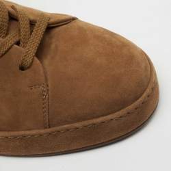 Pre Owned Loro Piana Brown Suede Nuages Low Top Sneakers Size 38.5