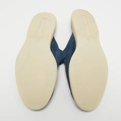 Pre Owned Loro Piana Blue Suede Summer Charms Walk Flat Mules Size 38.5
