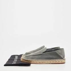 Pre Owned Loro Piana Grey Suede Espadrille Flats Size 39
