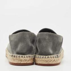 Pre Owned Loro Piana Grey Suede Espadrille Flats Size 39