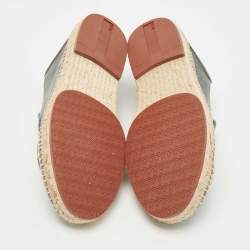Pre Owned Loro Piana Grey Suede Espadrille Flats Size 39