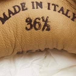 Pre Owned Loro Piana White Leather Summer Charms Walk Slip On Loafers Size 36.5