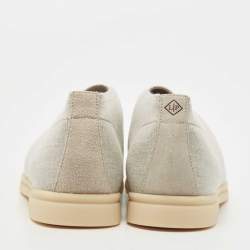 Loro Piana Grey Knit Fabric Open Walk Slip on Loafers Size 37.5