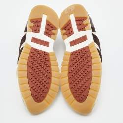 Pre Owned Loro Piana Beige/Brown Suede,Leather and Knit Fabric Flexy Walk Sneakers Size 38