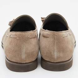 Loro Piana Grey Suede Tassel Slip On Loafers Size 39