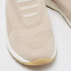 Pre Owned Loro Piana Beige Knit Fabric 360 LP Flexy Sneakers Size 37