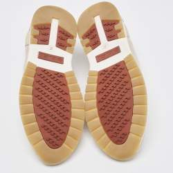 Pre Owned Loro Piana Beige Knit Fabric 360 LP Flexy Sneakers Size 37