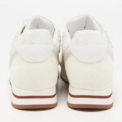 Pre Owned Loro Piana Two Tone Suede and Neoprene My Wind Sneakers Size 39