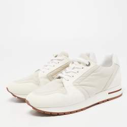 Pre Owned Loro Piana Two Tone Suede and Neoprene My Wind Sneakers Size 39