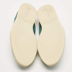 Pre Owned Loro Piana Teal Suede Summer Charms Walk Loafers Size 38