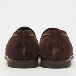 Loro Piana Brown Suede Tassel Slip On Loafers Size 41