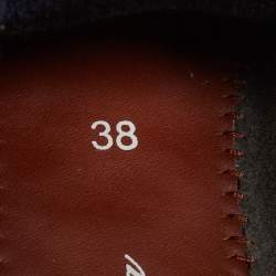 Pre Owned Loro Piana Navy Blue Knit Fabric 360 LP Flexi Walk Sneakers Size 38