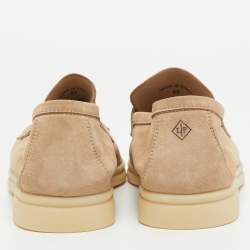 Pre Owned Loro Piana Beige Suede Summer Charms Walk Loafers Size 42