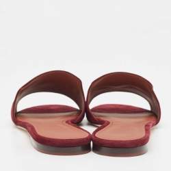 Pre Owned حذاء سلايد فلات لورو بيانا سامر تشارمز سويدي عنابي مقاس 41