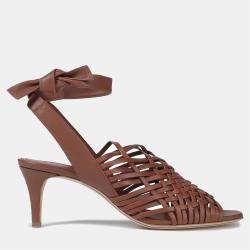 Pre Owned Loro Piana Leather Strappy Ankle Strap Sandals Size 35