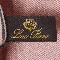 Pre Owned Loro Piana Brown/Pink Striped Silk & Wool Scarf