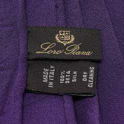 Pre Owned Loro Piana Purple Patterned Silk Stole