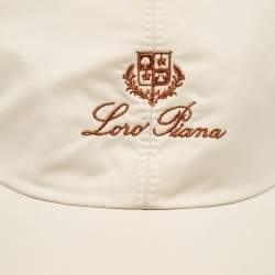 Pre Owned Loro Piano Cream Logo Embroidered Storm System Baseball Cap M