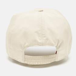 Pre Owned Loro Piano Cream Logo Embroidered Storm System Baseball Cap M