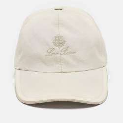 Pre Owned Loro Piana Beige Logo Embroidered Polyester Baseball Cap M