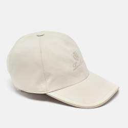 Pre Owned Loro Piana Beige Logo Embroidered Polyester Baseball Cap M