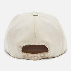 Pre Owned Loro Piana Beige Logo Embroidered Polyester Baseball Cap M