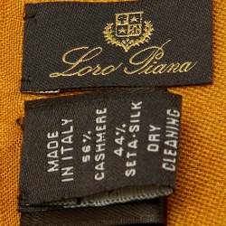 Pre Owned Loro Piana Mustard Yellow Cashmere Silk Scarf