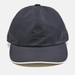Pre Owned Loro Piana Blue Logo Embroidered Polyester Strom System Baseball Cap S