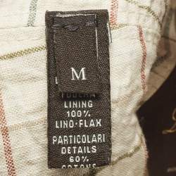 Pre Owned Loro Piano Beige Logo Embroidered Linen Baseball Cap M 