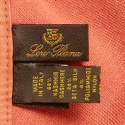 Pre Owned وشاح مثلث بشراشيب من الكشمير والجلد وردي لورو بيانا