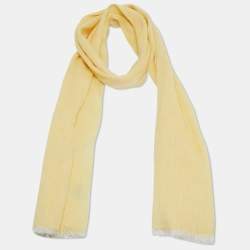 Pre Owned وشاح لورو بيانا كشمير أطفال وكتان أصفر