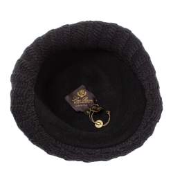 Pre Owned قبعة لورو بيانا فيدورا حافة تريكو كشميرو فرو أرنب رصاصي داكن مقاس صغير (سمول)