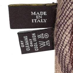 Pre Owned Loro Piana Purple & Brown Striped Cashmere Silk Stole